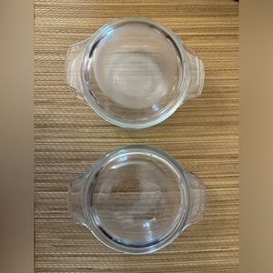 Anchor Hocking 1072 Covered Casserole Dishes Clear Glass Free Of Film Set Of 2